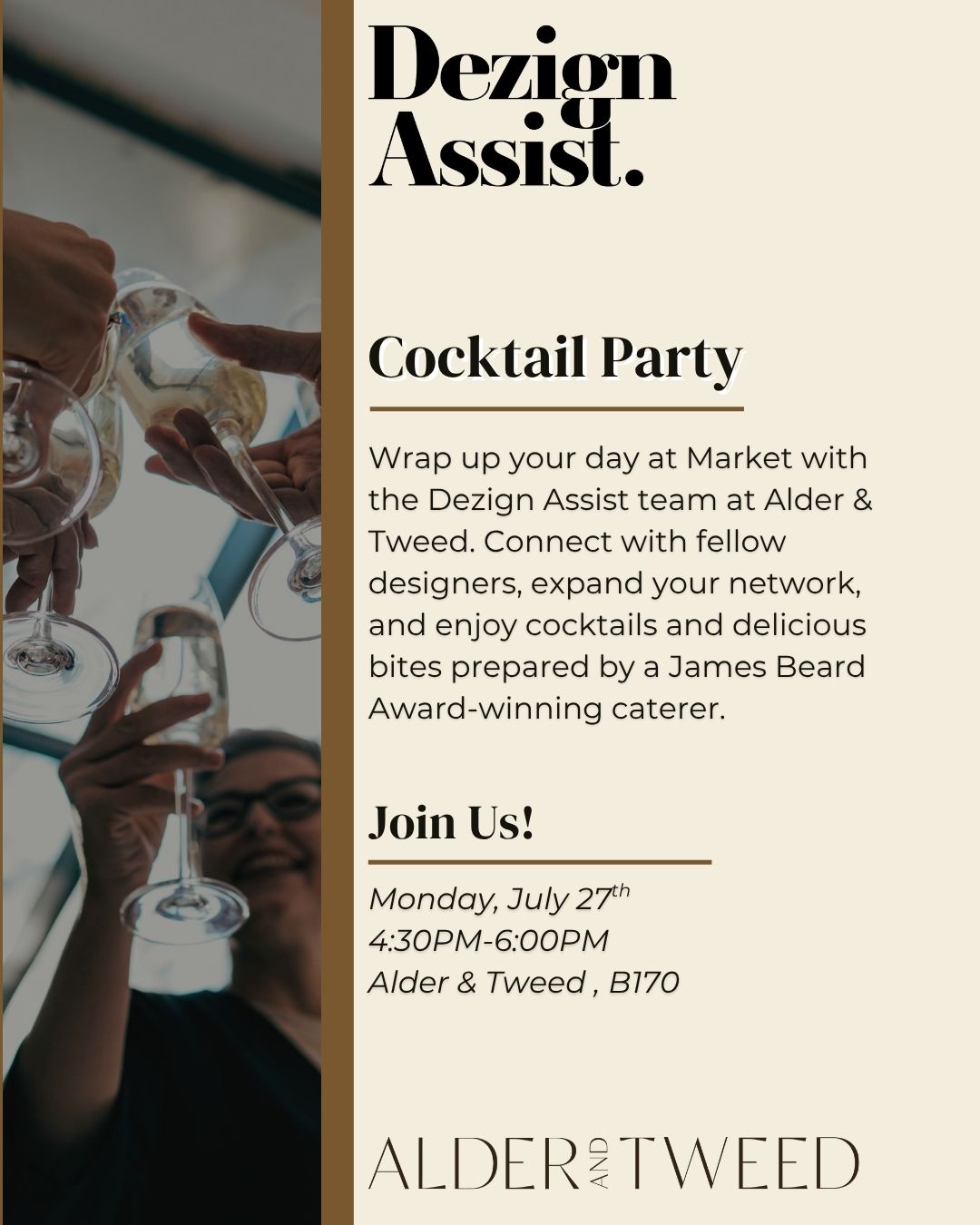 Market Monday Dezign Assist Cocktail Party at Alder & Tweed